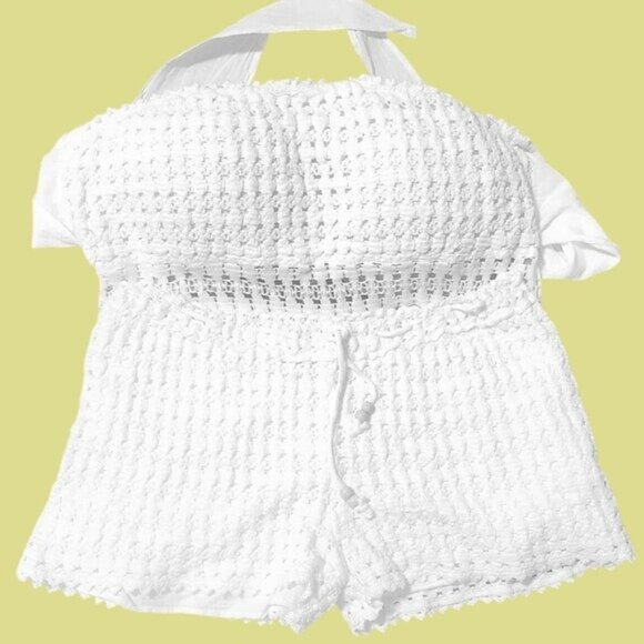 Cotton Nature Crochet Halter Top and Shorts Size XXL - Picture 1 of 2